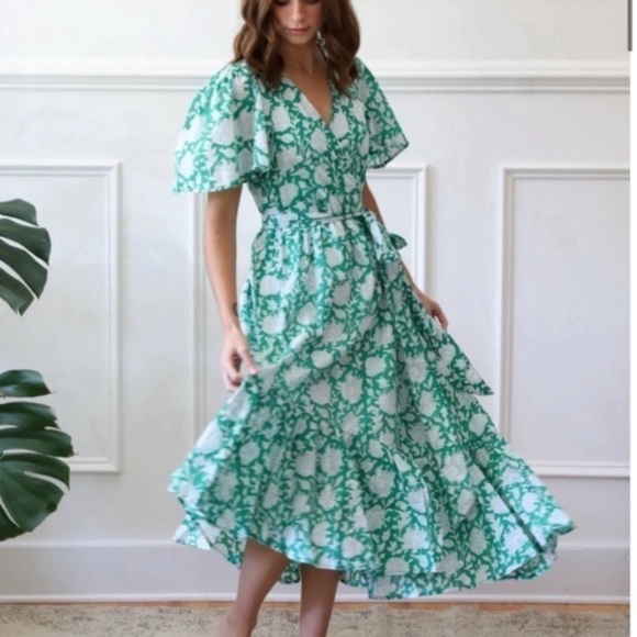 MILLE HELENA GREEN DRESS SIZE XS NEW WITH TAGS - Shopbop Vacation Resort Floral - Picture 1 of 10